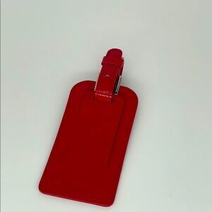 TIFFANY & co red patent leather luggage tag
